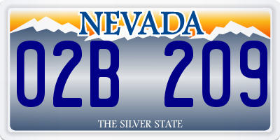 NV license plate 02B209