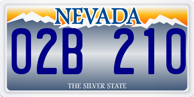 NV license plate 02B210