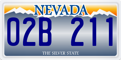 NV license plate 02B211