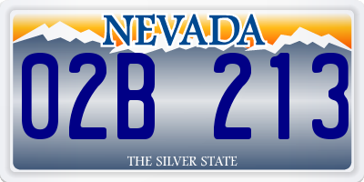 NV license plate 02B213