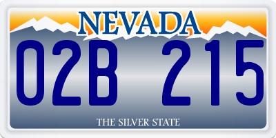 NV license plate 02B215