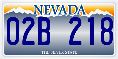NV license plate 02B218