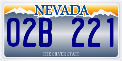 NV license plate 02B221