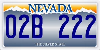 NV license plate 02B222