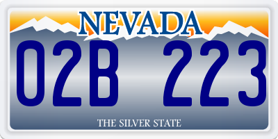 NV license plate 02B223