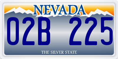 NV license plate 02B225