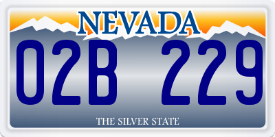 NV license plate 02B229