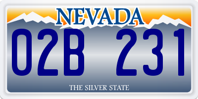 NV license plate 02B231