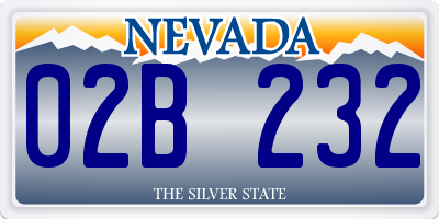 NV license plate 02B232