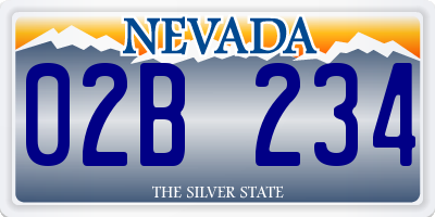 NV license plate 02B234