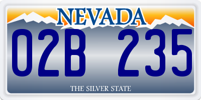 NV license plate 02B235