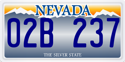 NV license plate 02B237
