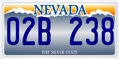 NV license plate 02B238