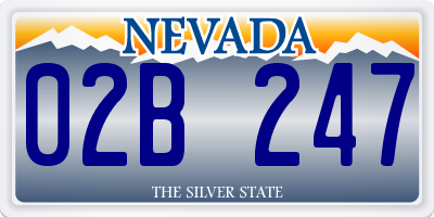 NV license plate 02B247