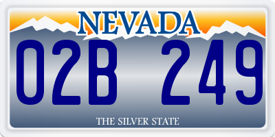 NV license plate 02B249