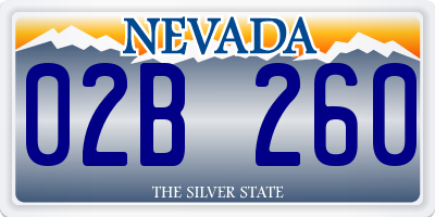 NV license plate 02B260