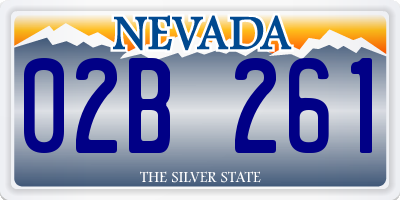 NV license plate 02B261