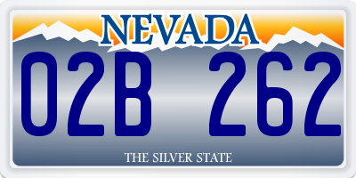 NV license plate 02B262