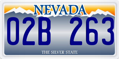 NV license plate 02B263