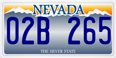 NV license plate 02B265