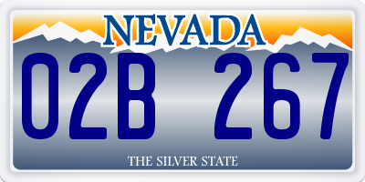 NV license plate 02B267