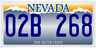 NV license plate 02B268