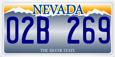 NV license plate 02B269