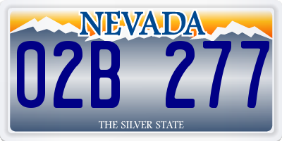 NV license plate 02B277