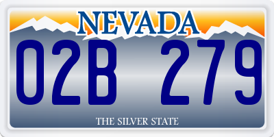 NV license plate 02B279
