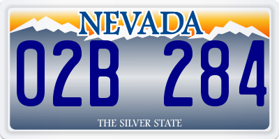 NV license plate 02B284