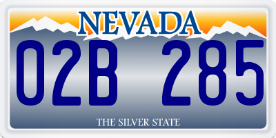 NV license plate 02B285