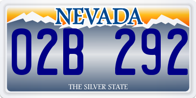 NV license plate 02B292