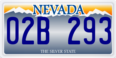 NV license plate 02B293