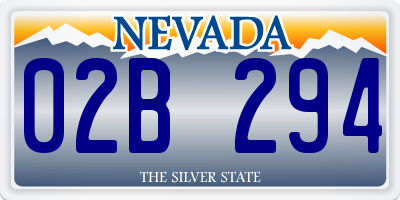NV license plate 02B294