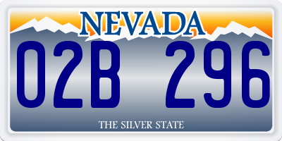 NV license plate 02B296