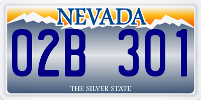 NV license plate 02B301