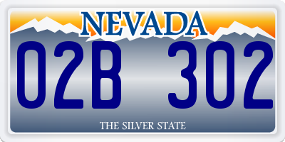 NV license plate 02B302