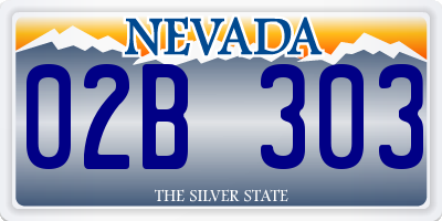NV license plate 02B303