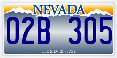 NV license plate 02B305