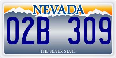 NV license plate 02B309