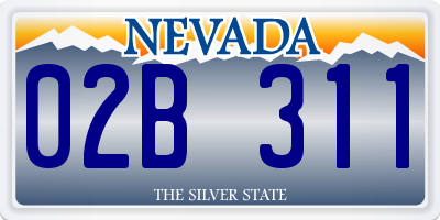 NV license plate 02B311