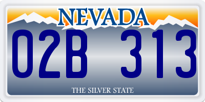 NV license plate 02B313