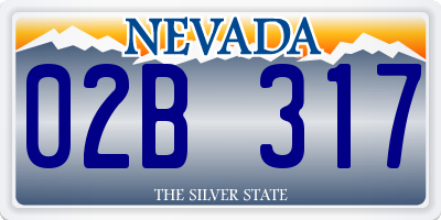 NV license plate 02B317