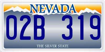 NV license plate 02B319