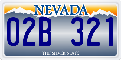 NV license plate 02B321