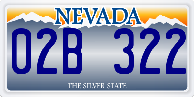 NV license plate 02B322