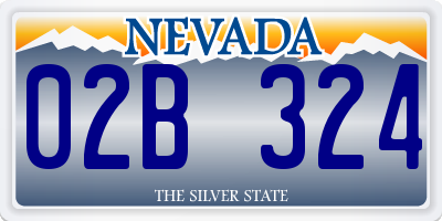 NV license plate 02B324