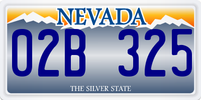 NV license plate 02B325