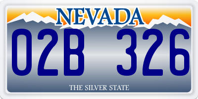 NV license plate 02B326