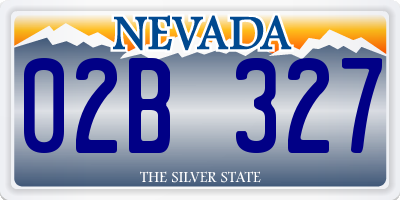 NV license plate 02B327